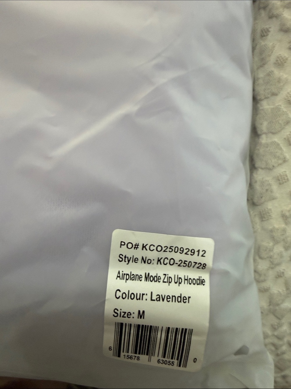 Lilac Zip-Up Hoodie with Comfrt Logo Airplane Mode Zip up Hoodie - Picture 2 of 10